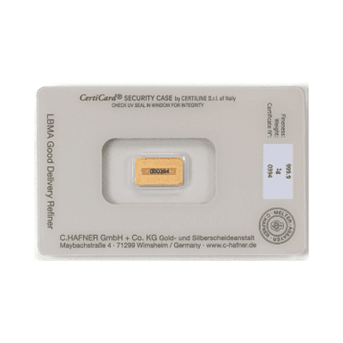 1 gram goudbaar C.Hafner
