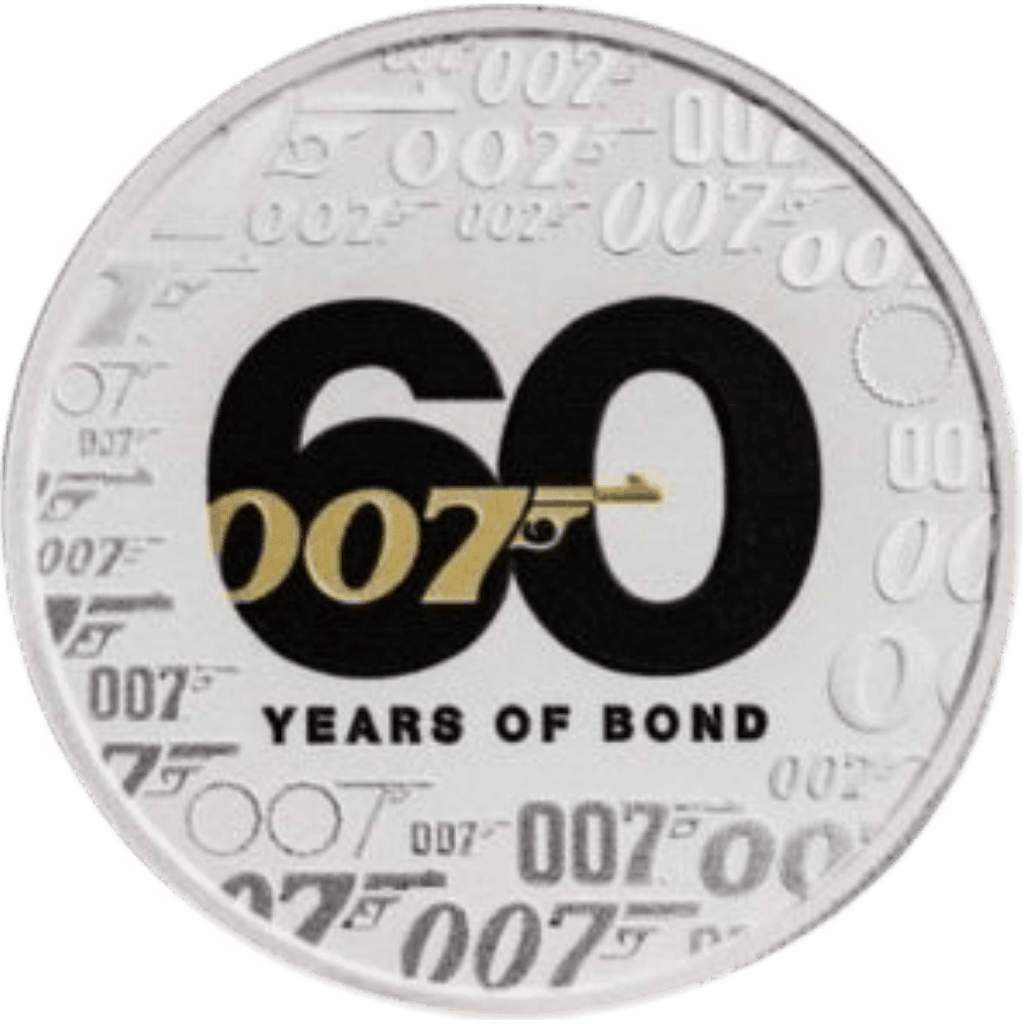 Zilveren James Bond coloured munt 1 troy ounce