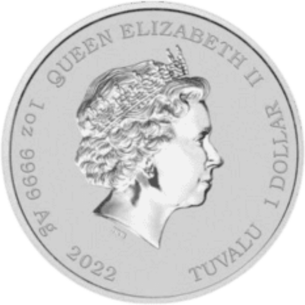 Zilveren James Bond coloured munt 1 troy ounce