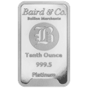 1/10 troy ounce platinabaar LBMA 1