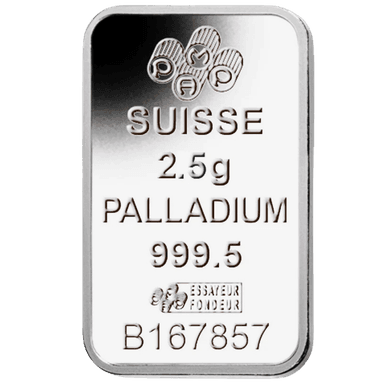 2,5 gram palladiumbaar LBMA