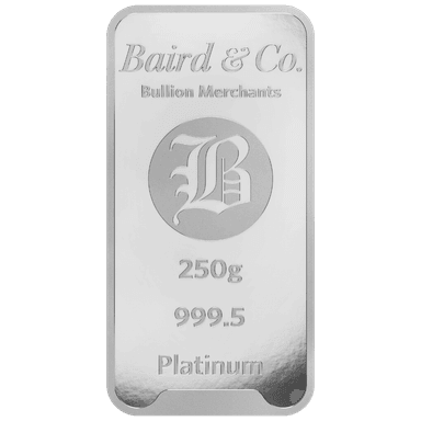 250 gram platinabaar LBMA