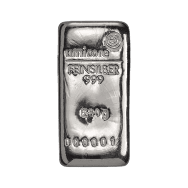 250 gram zilverbaar LBMA