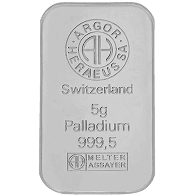 5 gram palladiumbaar LBMA