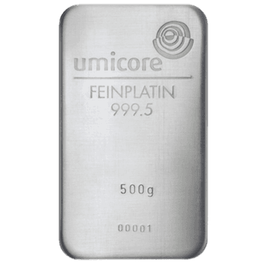500 gram platinabaar LBMA