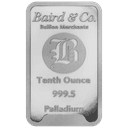 Baird & Co palladiumbaar 1/10 troy ounce 1