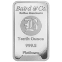 Baird & Co platinabaar 1/10 troy ounce 1