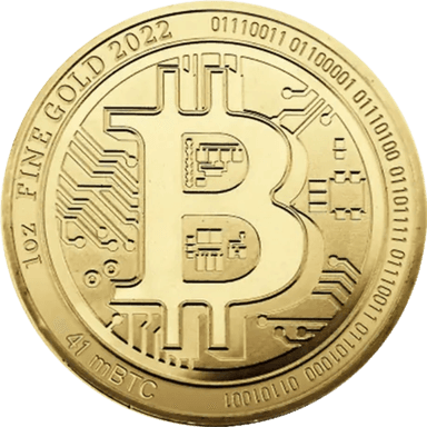 Gouden Bitcoin munt 1 troy ounce