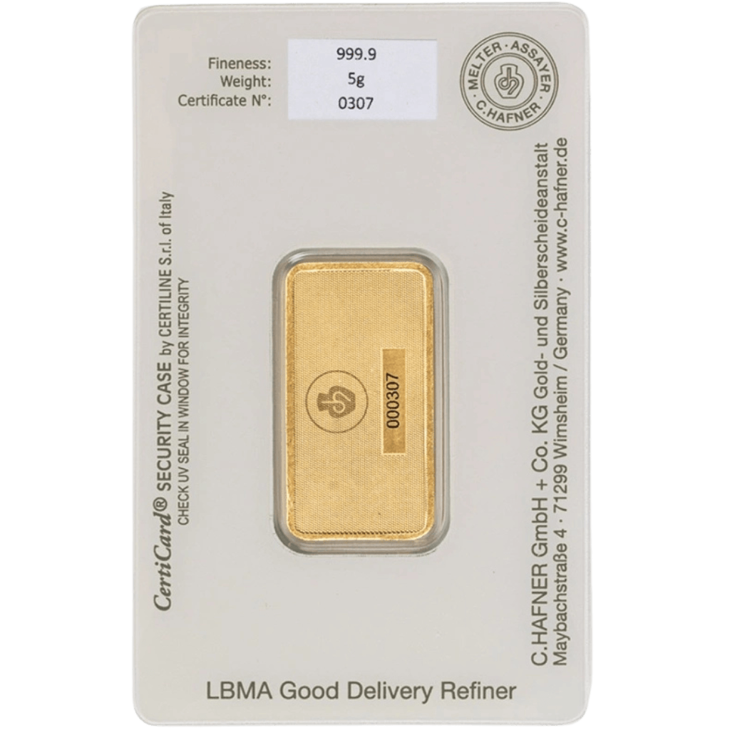 C.Hafner goudbaar 5 gram