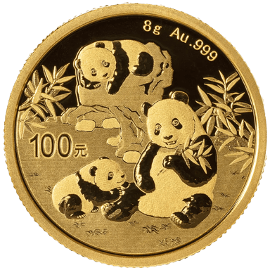 Gouden panda munt 8 gram