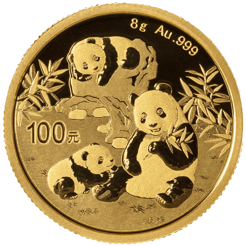 Gouden panda munt 8 gram