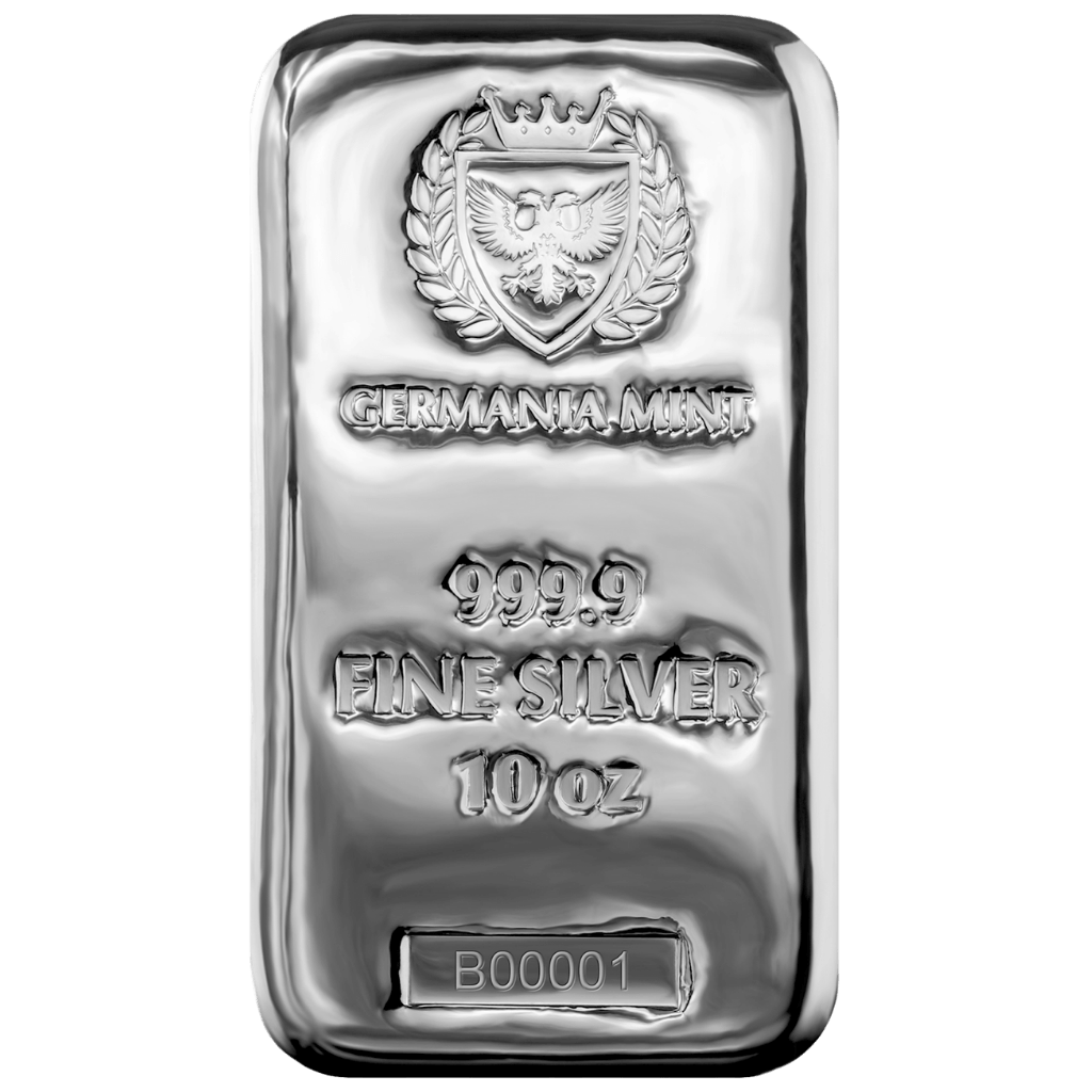 Germania Mint zilverbaar 10 troy ounce