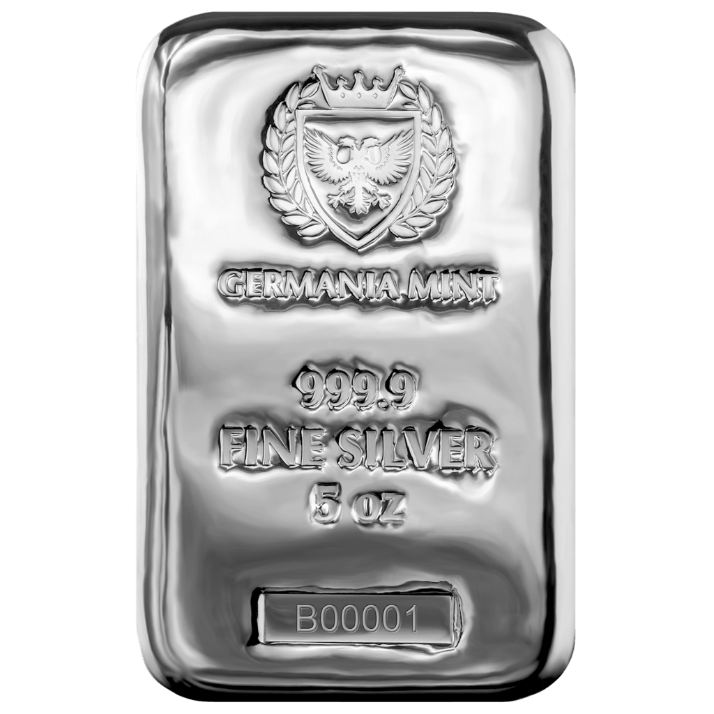 Germania Mint zilverbaar 5 troy ounce