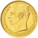 Gouden 10 Kroner munt Denemarken 1