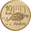 Gouden 10 Florin munt Aruba 1954-2004 1