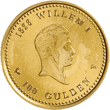 Gouden 100 gulden munt Nederlandse Antillen