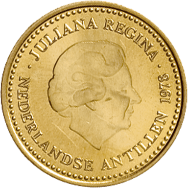 Gouden 100 gulden munt Nederlandse Antillen