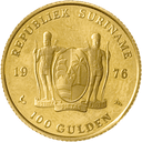 Gouden 100 gulden munt Suriname 1