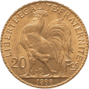 Gouden 20 Franc munt Frankrijk Marianne Rooster 1
