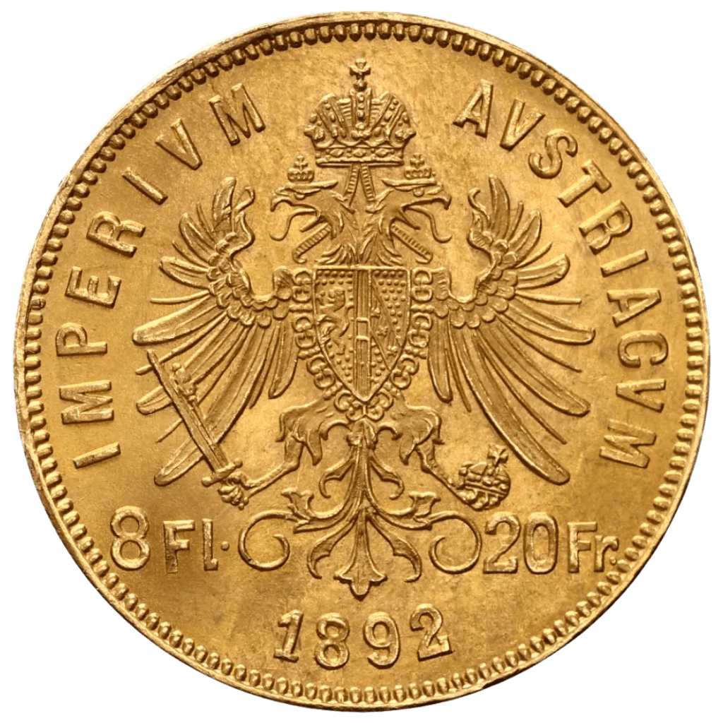 Gouden 20 francs 8 florijn munt