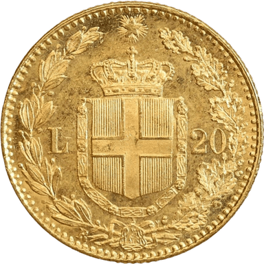 Gouden 20 Lire munt Italië
