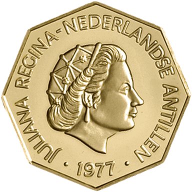 Gouden 200 gulden munt Nederlandse Antillen