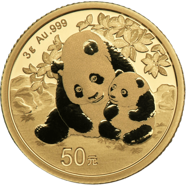 Gouden panda munt 3 gram