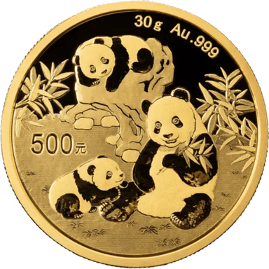 Gouden panda munt 30 gram