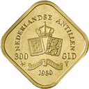 Gouden 300 gulden munt Nederlandse Antillen 1