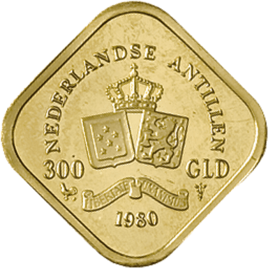 Gouden 300 gulden munt Nederlandse Antillen