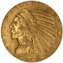 Gouden 5 dollar half indian head munt 2