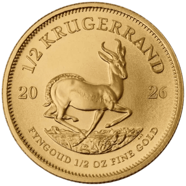 Gouden Krugerrand munt 1/2 troy ounce