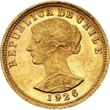 Gouden Liberty 100 Pesos munt Chili