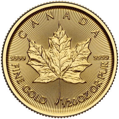 Gouden Maple Leaf munt 1/20 troy ounce