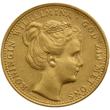 Gouden tientje Wilhelmina kroonportret