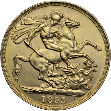 Dubbele gouden Sovereign munt