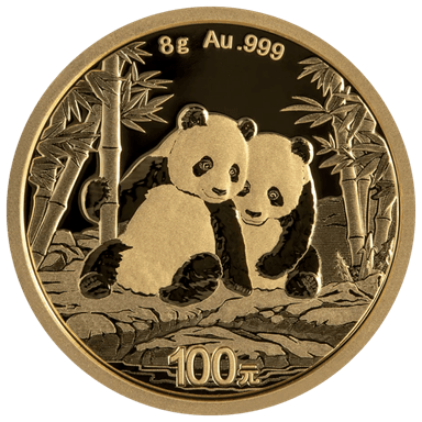 Gouden panda munt 8 gram