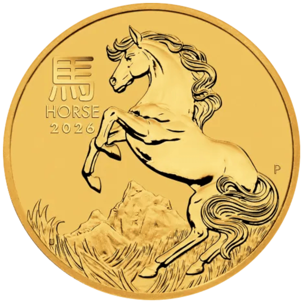 Gouden Lunar munt 1/20 troy ounce