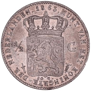 Halve gulden zilver 1857 - 1919
