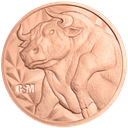 Koperen Bull & Bear munt 1 ounce 1