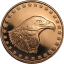 Koperen Eagle Head munt 1 ounce 1
