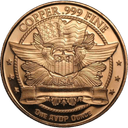 Koperen Eagle Head munt 1 troy ounce 2