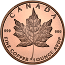 Koperen Maple Leaf munt 1 ounce 1