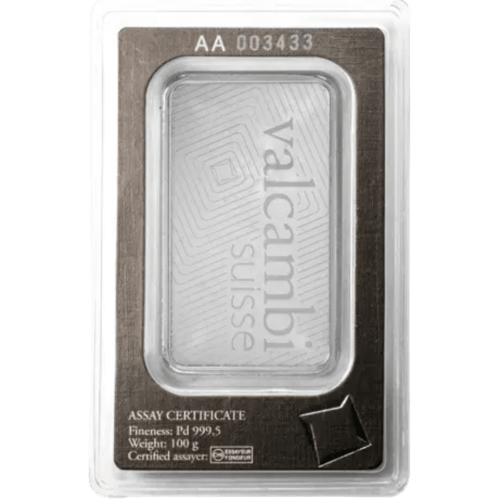 Valcambi palladiumbaar 100 gram