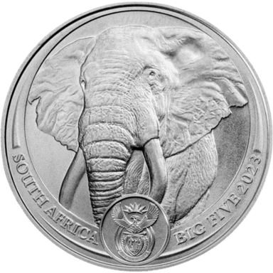 Platina Big Five Elephant munt 1 troy ounce
