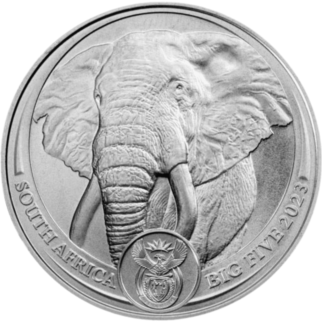 Platina Big Five Elephant munt 1 troy ounce
