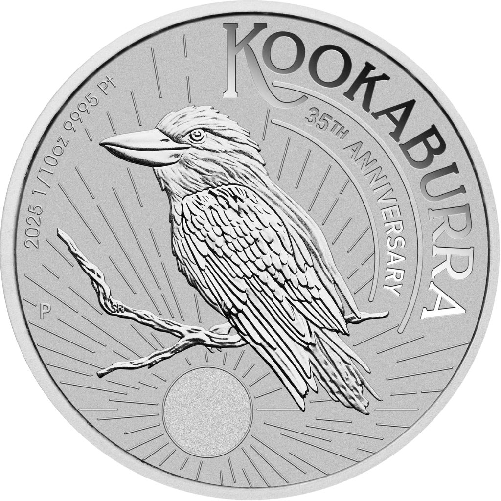 Platina Kookaburra munt 1/10 troy ounce