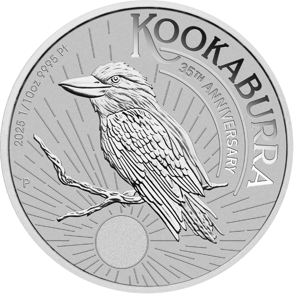 Platina Kookaburra munt 1/10 troy ounce