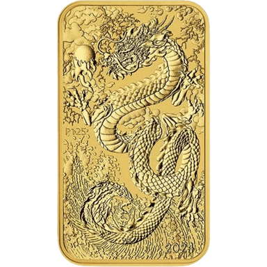Gouden Rectangular Dragon munt 1 troy ounce