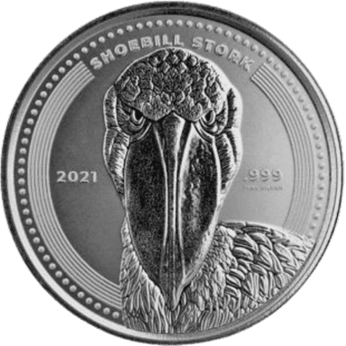 Zilveren Shoebill Stork munt 1 troy ounce